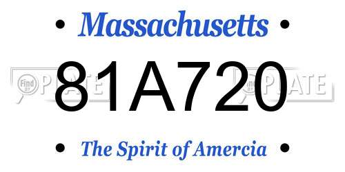 81A720 Massachusetts License Plate