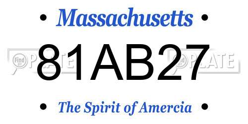 81AB27 Massachusetts License Plate
