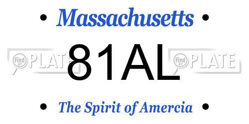 81AL Massachusetts License Plate