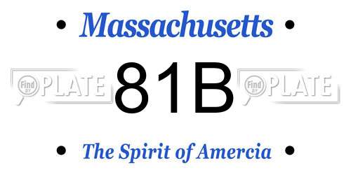 81B Massachusetts License Plate