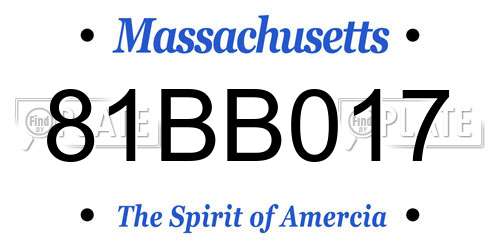 81BB017 Massachusetts License Plate