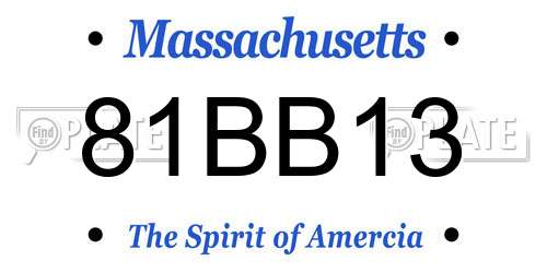 81BB13 Massachusetts License Plate