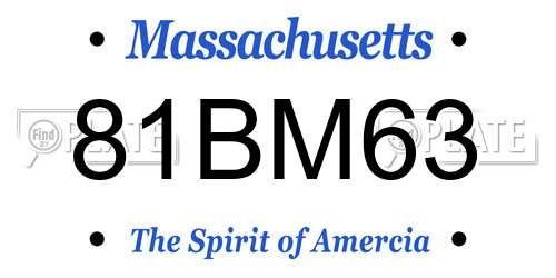 81BM63 Massachusetts License Plate