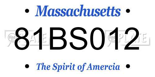 81BS012 Massachusetts License Plate