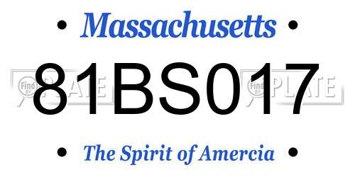 81BS017 Massachusetts License Plate