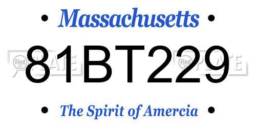 81BT229 Massachusetts License Plate