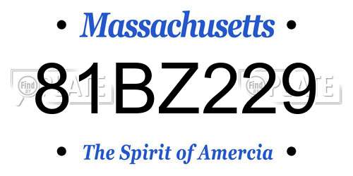 81BZ229 Massachusetts License Plate
