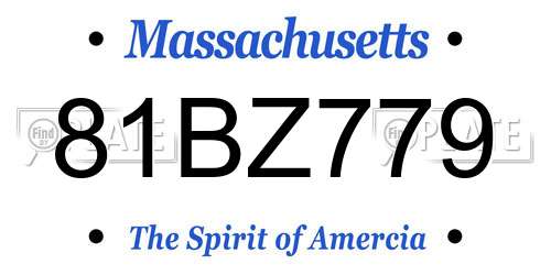 81BZ779 Massachusetts License Plate