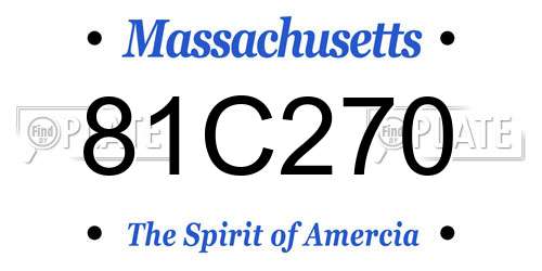 81C270 Massachusetts License Plate