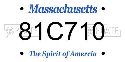 81C710 Massachusetts License Plate