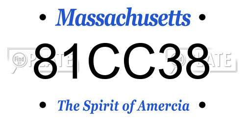 81CC38 Massachusetts License Plate
