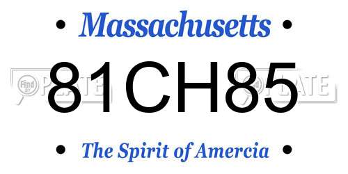 81CH85 Massachusetts License Plate