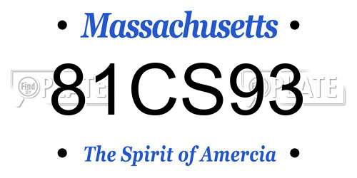 81CS93 Massachusetts License Plate