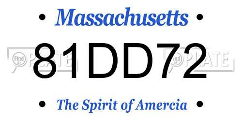 81DD72 Massachusetts License Plate