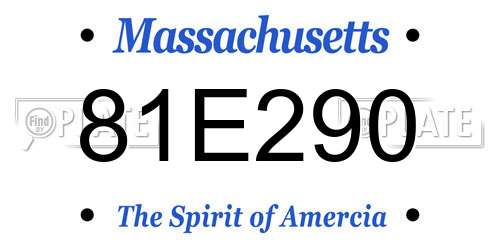 81E290 Massachusetts License Plate