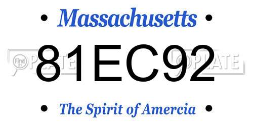 81EC92 Massachusetts License Plate