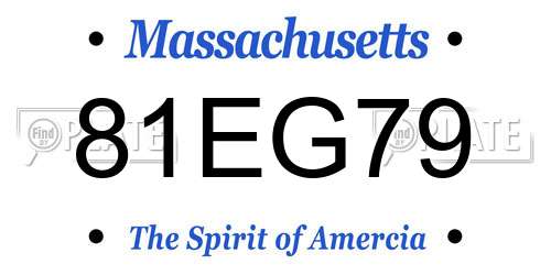 81EG79 Massachusetts License Plate