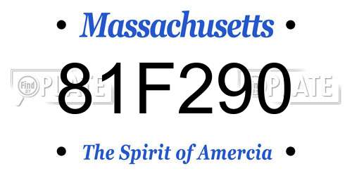 81F290 Massachusetts License Plate