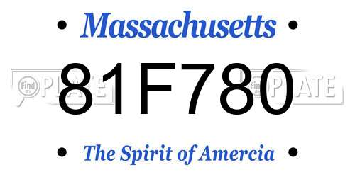 81F780 Massachusetts License Plate