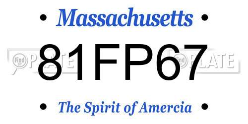 81FP67 Massachusetts License Plate