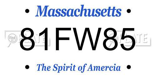 81FW85 Massachusetts License Plate