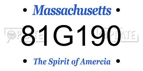 81G190 Massachusetts License Plate