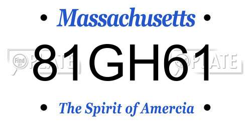 81GH61 Massachusetts License Plate