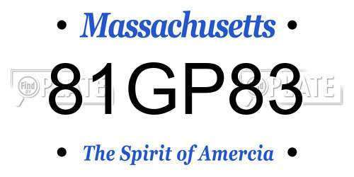 81GP83 Massachusetts License Plate