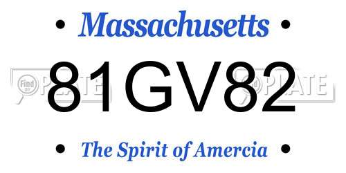 81GV82 Massachusetts License Plate