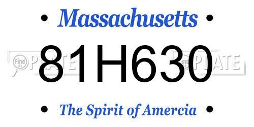 81H630 Massachusetts License Plate