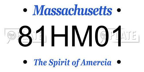 81HM01 Massachusetts License Plate