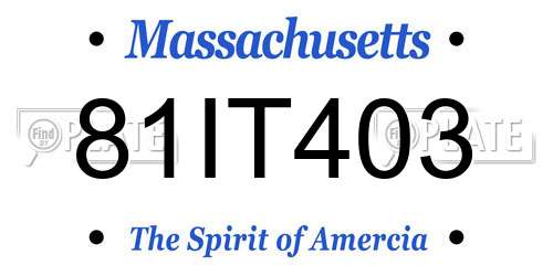 81IT403 Massachusetts License Plate