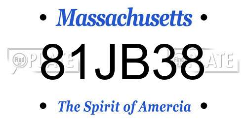 81JB38 Massachusetts License Plate