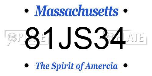 81JS34 Massachusetts License Plate