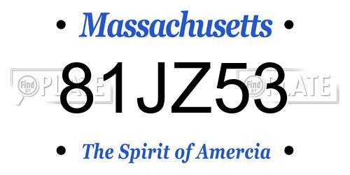 81JZ53 Massachusetts License Plate