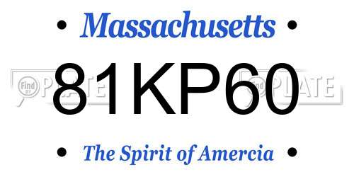 81KP60 Massachusetts License Plate