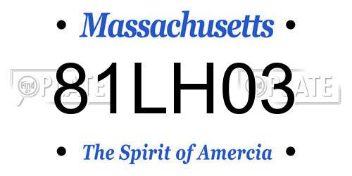 81LH03 Massachusetts License Plate