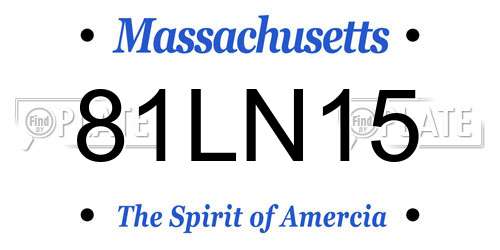 81LN15 Massachusetts License Plate
