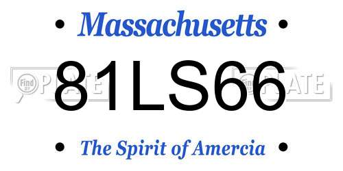 81LS66 Massachusetts License Plate