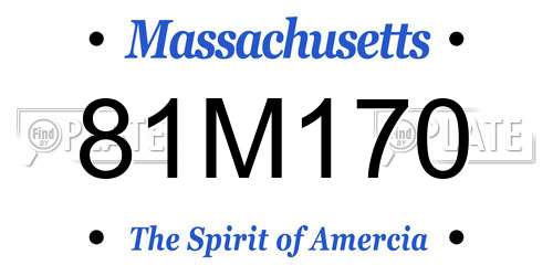 81M170 Massachusetts License Plate
