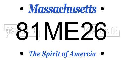 81ME26 Massachusetts License Plate