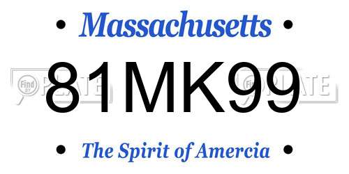 81MK99 Massachusetts License Plate