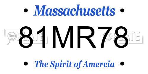 81MR78 Massachusetts License Plate