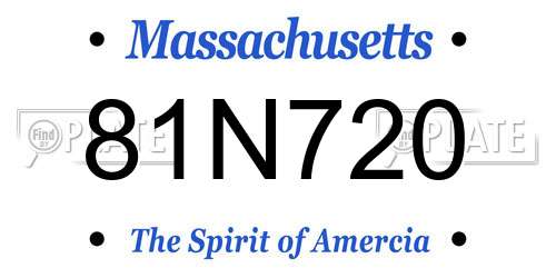 81N720 Massachusetts License Plate