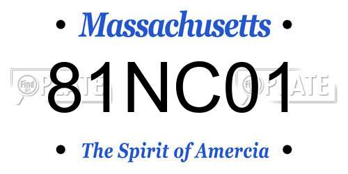 81NC01 Massachusetts License Plate