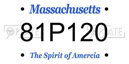 81P120 Massachusetts License Plate