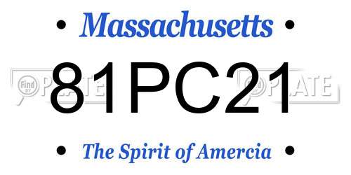 81PC21 Massachusetts License Plate