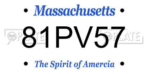 81PV57 Massachusetts License Plate