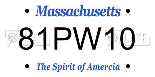 81PW10 Massachusetts License Plate