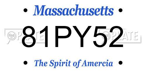 81PY52 Massachusetts License Plate